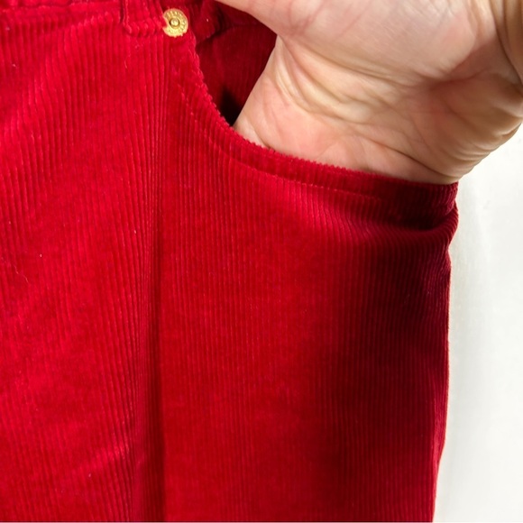 Chaps Deep Red Corduroy Straight Leg Plus Size Pants 14 - Picture 4 of 5